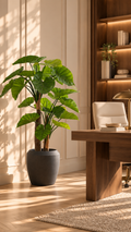 150cm Artificial Alocasia in Black Norfolk Planter