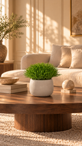 21cm Artificial Grass Arrangement in Pale Stone Planter